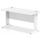Impulse 1400mm Slim Rectangular Desk, White Cable Managed Leg, White