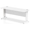 Impulse 1800mm Slim Rectangular Desk, White Cable Managed Leg, White