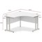Impulse 1200mm Corner Desk, Silver Cable Managed Leg, White