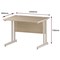 Impulse 1000mm Rectangular Desk, White Cantilever Leg, Maple