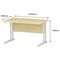 Impulse 1200mm Rectangular Desk, White Cantilever Leg, Maple