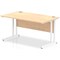 Impulse 1400mm Rectangular Desk, White Cantilever Leg, Maple
