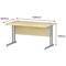 Impulse 1400mm Rectangular Desk, White Cantilever Leg, Maple