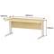 Impulse 1600mm Rectangular Desk, White Cantilever Leg, Maple