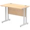 Impulse 1000mm Slim Rectangular Desk, Silver Cantilever Leg, Maple