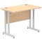 Impulse 1000mm Slim Rectangular Desk, Silver Cantilever Leg, Maple