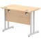 Impulse 1000mm Slim Rectangular Desk, Silver Cantilever Leg, Maple