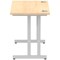 Impulse 1000mm Slim Rectangular Desk, Silver Cantilever Leg, Maple Impulse 1000mm Slim Rectangular Desk, Silver Cantilever Leg, Maple