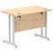 Impulse 1000mm Slim Rectangular Desk, Silver Cantilever Leg, Maple Impulse 1000mm Slim Rectangular Desk, Silver Cantilever Leg, Maple