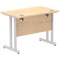 Impulse 1000mm Slim Rectangular Desk, Silver Cantilever Leg, Maple