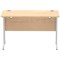 Impulse 1200mm Slim Rectangular Desk, Silver Cantilever Leg, Maple