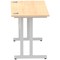 Impulse 1200mm Slim Rectangular Desk, Silver Cantilever Leg, Maple