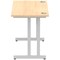 Impulse 1200mm Slim Rectangular Desk, Silver Cantilever Leg, Maple