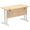 Impulse 1200mm Slim Rectangular Desk, Silver Cantilever Leg, Maple