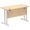 Impulse 1200mm Slim Rectangular Desk, Silver Cantilever Leg, Maple Impulse 1200mm Slim Rectangular Desk, Silver Cantilever Leg, Maple
