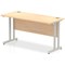 Impulse 1400mm Slim Rectangular Desk, Silver Cantilever Leg, Maple