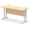 Impulse 1400mm Slim Rectangular Desk, Silver Cantilever Leg, Maple Impulse 1400mm Slim Rectangular Desk, Silver Cantilever Leg, Maple