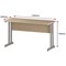 Impulse 1400mm Slim Rectangular Desk, Silver Cantilever Leg, Maple