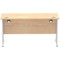 Impulse 1400mm Slim Rectangular Desk, Silver Cantilever Leg, Maple
