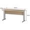 Impulse 1600mm Slim Rectangular Desk, Silver Cantilever Leg, Maple