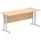 Impulse 1600mm Slim Rectangular Desk, Silver Cantilever Leg, Maple