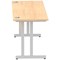 Impulse 1600mm Slim Rectangular Desk, Silver Cantilever Leg, Maple