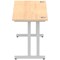 Impulse 1600mm Slim Rectangular Desk, Silver Cantilever Leg, Maple