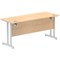 Impulse 1600mm Slim Rectangular Desk, Silver Cantilever Leg, Maple