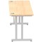 Impulse 1800mm Slim Rectangular Desk, Silver Cantilever Leg, Maple