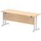Impulse 1800mm Slim Rectangular Desk, Silver Cantilever Leg, Maple