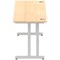 Impulse 1800mm Slim Rectangular Desk, Silver Cantilever Leg, Maple