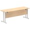 Impulse 1800mm Slim Rectangular Desk, Silver Cantilever Leg, Maple