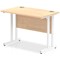 Impulse 1000mm Slim Rectangular Desk, White Cantilever Leg, Maple