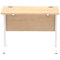 Impulse 1000mm Slim Rectangular Desk, White Cantilever Leg, Maple