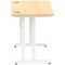 Impulse 1000mm Slim Rectangular Desk, White Cantilever Leg, Maple