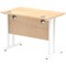 Impulse 1000mm Slim Rectangular Desk, White Cantilever Leg, Maple