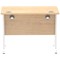 Impulse 1000mm Slim Rectangular Desk, White Cantilever Leg, Maple