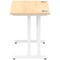 Impulse 1000mm Slim Rectangular Desk, White Cantilever Leg, Maple