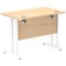 Impulse 1000mm Slim Rectangular Desk, White Cantilever Leg, Maple