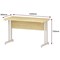 Impulse 1200mm Slim Rectangular Desk, White Cantilever Leg, Maple