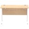 Impulse 1200mm Slim Rectangular Desk, White Cantilever Leg, Maple