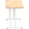 Impulse 1200mm Slim Rectangular Desk, White Cantilever Leg, Maple