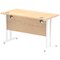 Impulse 1200mm Slim Rectangular Desk, White Cantilever Leg, Maple
