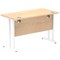 Impulse 1200mm Slim Rectangular Desk, White Cantilever Leg, Maple