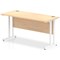 Impulse 1400mm Slim Rectangular Desk, White Cantilever Leg, Maple