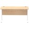 Impulse 1400mm Slim Rectangular Desk, White Cantilever Leg, Maple