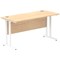 Impulse 1400mm Slim Rectangular Desk, White Cantilever Leg, Maple