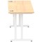 Impulse 1400mm Slim Rectangular Desk, White Cantilever Leg, Maple