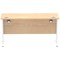 Impulse 1400mm Slim Rectangular Desk, White Cantilever Leg, Maple