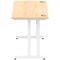 Impulse 1400mm Slim Rectangular Desk, White Cantilever Leg, Maple